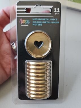 Happy Planner Gold Medium Metal Discs with Heart Cutout - 11 pcs